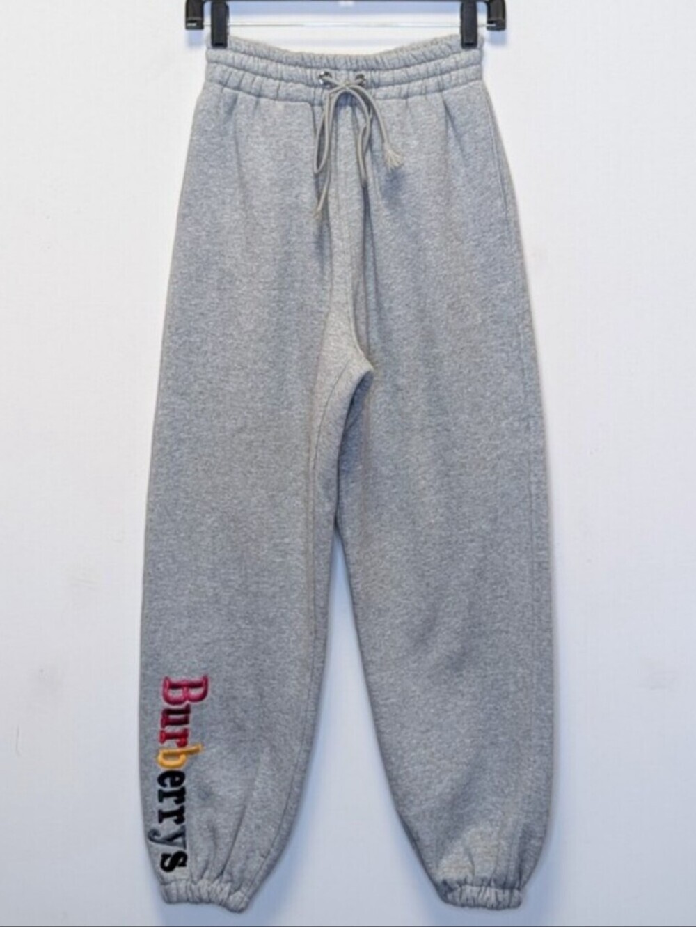 Burberry Rainbow Logo Embroidered Jogger Sweatpants Gray Men’s M